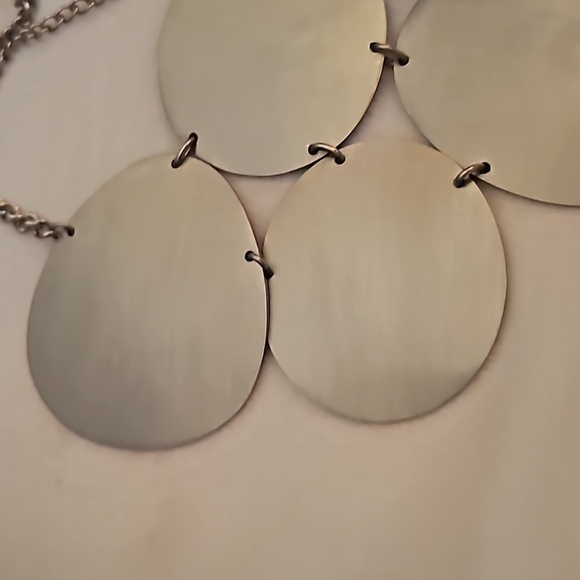 Vintage Stainless Steel Industrial Modernist Armor Bib Chain Necklace - Picture 5 of 7